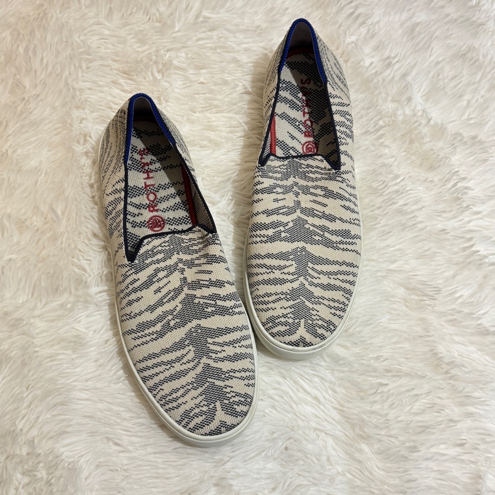 Rothy’s Gray Maritime tiger striped loafers Retired